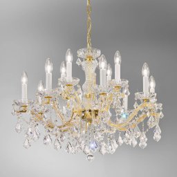 KOLARZ Maria Louise chandelier, 24 ct gold 12-bulb