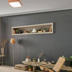 Envostar Gaspar ceiling light angular wood 35x35cm