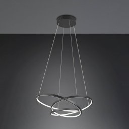 Trio Lighting LED pendant light Darvin length 64 cm black matt metal CCT