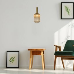 Lucide Maloto glass pendant light, Ø 20 cm, amber