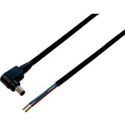 BKL 075167 - DC cable with angled plug 2,1 / 5,5 mm black 0,5 m