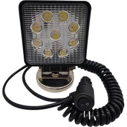 BERGER+SCHRÖTER BS 20345 - LED spotlight, 9 x 3 W, 2160 lm, 10 - 30 V, black, magnetic base