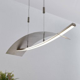 Lucande LED pendant light Marija, 91 cm, silver, dimmable