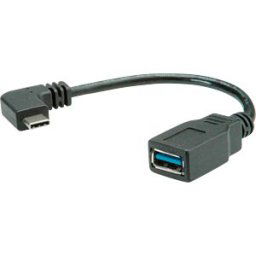 ROLINE 11029031 - USB 3.0 cable, angled USB type-C Connector to USB type-A port, O