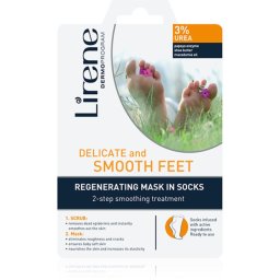 Lirene Foot Care 2-Step Regenerating Foot Treatment scrub & mask in socks 3% Urea 1 pair
