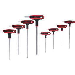 KS TOOLS GMBH KS 151.8155 - T-handle hex socket ball head wrench set, 8 pieces