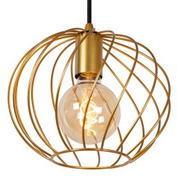 Lucide Danza pendant light, 3-bulb, round, gold