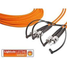 LIGHTWIN LDP-50 ST-ST2 - Duplex fibre optic patch cable, MM OM2, ST - ST, 2.0 m