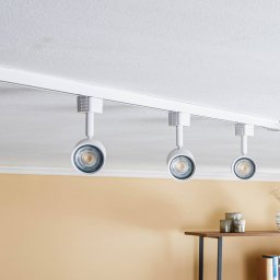 Prios single-circuit track lighting system Jorell, white, 3-bulb, GU10