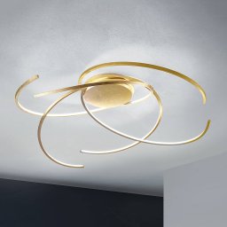 Escale Dazzling LED ceiling light Space gold leaf 80 cm