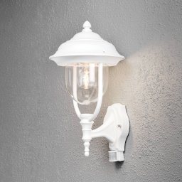 Konstsmide Parma outdoor wall lamp with sensor, white