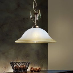 ONLI Mira pendant light, cream/bronze, glass, Ø 40 cm, E27