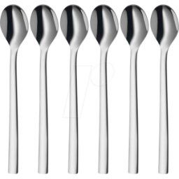 WMF 3201000267 - WMF Nuova long-handled spoons, gloss silver, 19.0 cm, set of 6