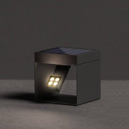 KLEWE LED solar garden spotlight Alea anthracite 15 x 15cm IP65