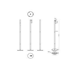 Lucide Antrim LED rechargeable floor lamp, black, 1-bulb, IP54, dimmable