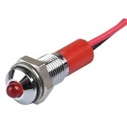 APEM APM Q6P3C R24E - Indicator LED, 24 V DC, 6 mm, wired, red/BrC