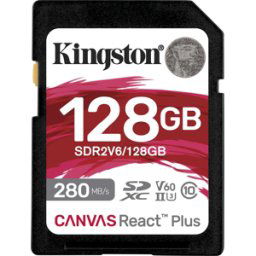 KINGSTON SDR2V6/128GB - SDXC memory card, 128 GB SDXC, Canvas React Plus