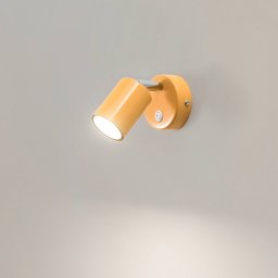 Luminex Fun wall spotlight, yellow, 14 cm high, adjustable, GU10