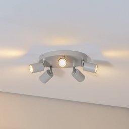 Luminex Fun ceiling spotlight, grey, Ø 30 cm, adjustable, GU10