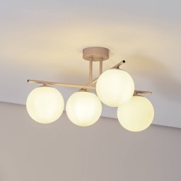 Domiluce Aurora ceiling light, beige, Ø 50 cm, 4-bulb, glass, E14