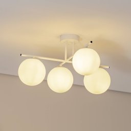 Domiluce Aurora ceiling light, white, Ø 50 cm, 4-bulb, glass, E14