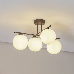 Domiluce Aurora ceiling light, brown, Ø 50 cm, 4-bulb, glass, E14