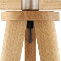 HerzBlut Elli floor lamp, oiled knotty oak/cream