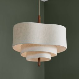 MARKET SET Pebble textile hanging light, cream, Ø 58 cm
