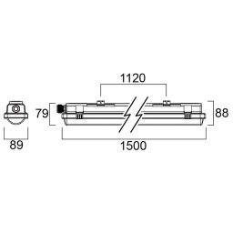 Sylvania Resisto 1500 moisture-proof light, 55W, 840, HF sensor