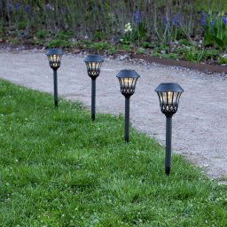 STAR TRADING LED ground spike light Lace, black, height 31 cm, set of 4