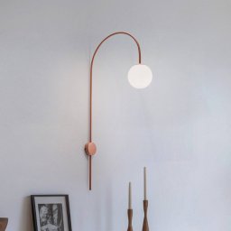 ALDEX Una wall light, metal, glass, coral red