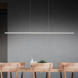 Quitani LED pendant light Margita, length 118 cm, silver