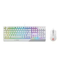 MSI GK30C WS - Keyboard/mouse combination, USB, RGB, white