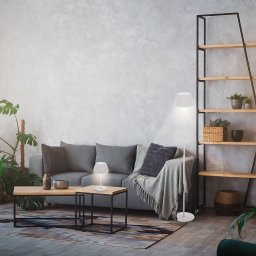 Briloner LED floor lamp Brilo unplugged Riffle, white, touch dimmer