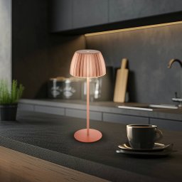 Briloner LED rechargeable table lamp Brilo unplugged Riffle, 36 cm, copper