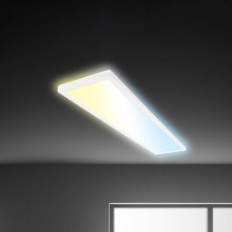 Briloner Tava CCT LED panel, white, 98 x 20 cm, backlight, plastic