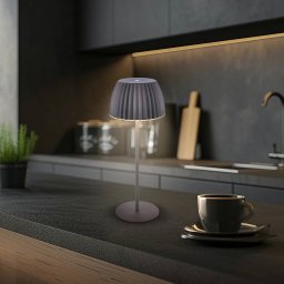 Briloner LED rechargeable table lamp Brilo unplugged Riffle, 36 cm, anthracite