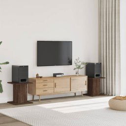vidaXL Speaker Stands 2 pcs Brown Oak 30x30x40 cm Engineered Wood