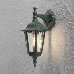 Konstsmide Firenze outdoor wall light, green, socket at bottom, 36 cm