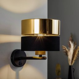 TK Lighting Hilton wall light, black/gold