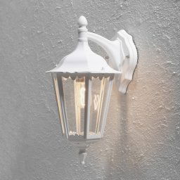 Konstsmide Firenze outdoor wall light, white, socket at bottom, 48 cm