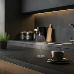 Briloner LED rechargeable table lamp Brilo unplugged Riffle, 20 cm, anthracite