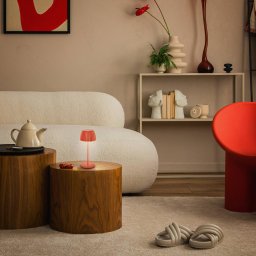 Briloner LED rechargeable table lamp Brilo unplugged Riffle, 20 cm, orange