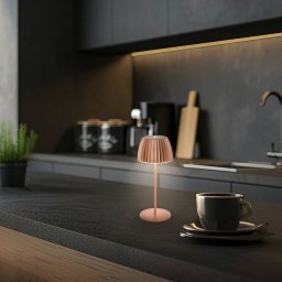 Briloner LED rechargeable table lamp Brilo unplugged Riffle, 20 cm, copper