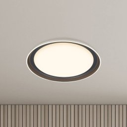 Briloner Ijus LED ceiling light, white/anthracite, Ø 43 cm, plastic