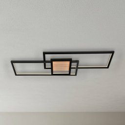 Lindby LED ceiling light Emiljan, black, metal, dimmable