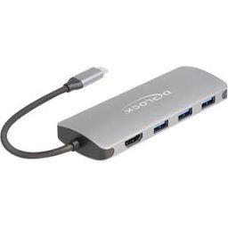 DELOCK 64323 - USB 10 Gbp/s Hub, 7 Ports, 3 x USB-A, 4 x USB-C, 4K HDMI, PD 3.0