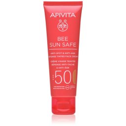 Apivita Bee Sun Safe Anti-Spot and Anti-Age Tinted Face Cream SPF50 Protective Tinted Cream for Face SPF 50 shade Golden 50 ml
