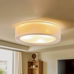 Euluna Tibu ceiling light, textile, Ø50cm, grey