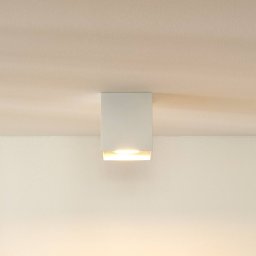 Lucide Bodi downlight, angular, white, GU10, 1-bulb, aluminium